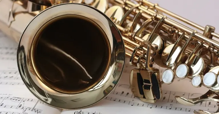 saxophone and sheet music